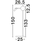 Nova Luce Bijela/crna metalna LED stojeća svjetiljka sa savitljivom konstrukcijom sa staklenim sjenilom (visina 150 cm) Joline – | shoptok.hr