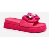 Boto Women's Slippers with Bow and Decorative Teddy Bear Fuchsia Katerina | Shoptok.si