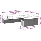 vidaXL 11-dijelni set vrtnih sofa od poliratana s jastucima crni | shoptok.hr
