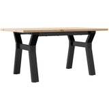  The Living Store Klubska mizica Y okvir 80x50x40 cm trdna borovina lito železo - Klubska Mizica, (21497354) | Shoptok.si