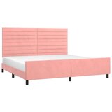  Za krevet s uzglavljem ružičasti 200x200 cm baršunasti | shoptok.hr