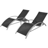 Ležaljka za sunčanje sa stolom aluminijum crna | shoptok.hr
