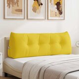 vidaXL Poglavni vzglavnik Svetlo rumena 140 x 24 x 50 cm blago | Shoptok.si