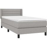  Box spring postelja z vzmetnico svetlo siva 90x200 cm blago, (20790631) | Shoptok.si