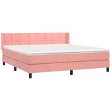  Box spring postelja z vzmetnico roza 180x200 cm žamet, (20897617) | Shoptok.si