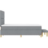 Box Spring Krevet s Madracem i Klupom Svjetlosiva 120x200 cm Tkanina | shoptok.hr