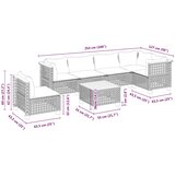  7-dijelni set vrtnih sofa od poliratana s jastucima bež 55 x 55 x 36 cm | shoptok.hr