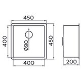 Metalac quadro artinox 400 sa sifonom fi90, podgradna sudopera 450x450 | Eponuda.com
