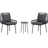  Vrtni set za objed 3 pcs Crna i antracit poliratan | shoptok.hr