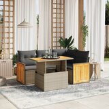 Maison Chic Seti vrtnega pohištva - Vrtna garnitura - Vrtni pohištvo set 5-delna z blazinami siv poli ratan, (21815476) | Shoptok.si