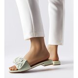 Gemre Green elegant slides with rhinestones Fifi Cene