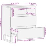 vidaXL Noćni ormarići s ladicama Bijela i crna 50 x 33 x 60 cm | shoptok.hr