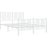  Metalni okvir kreveta uzglavlje i podnožje bijeli 140 x 190 cm | shoptok.hr