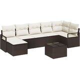  Set sofe 8 kom. Smeđa poliratan | shoptok.hr