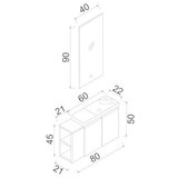 Hanah home Kupatilski ormarić sa umivaonikom i ogledalom (2 komada) Perla 80 336 | Eponuda.com