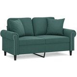 Maison Chic kavč - Sofa - Kanape dvosed z okrasnimi blazinami temno zelen 120 cm žamet, (21727853) Cene