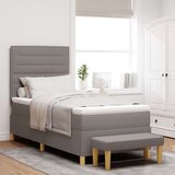  Vzmetnica na okvirju z vzmetnico in klopjo taupe 90x190 cm tkanina, (22067356) | Shoptok.si