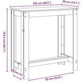 vidaXL Barska miza dimljeni hrast 102x50x103,5 cm inženirski les | Shoptok.si