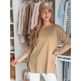 DStreet Bluzka damska masełko oversize z wisiorkiem COMFILA ciemnobrązowa | Shoptok.si