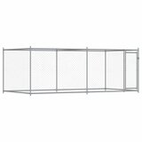  Kavez za pse s vratima sivi 4 x 2 x 1,5 m od pocinčanog čelika | shoptok.hr