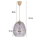 Brilagi LED luster na sajli R GLASS 1xE27/60W/230V prečnik 26 cm bež/dimljeno-siva | Eponuda.com