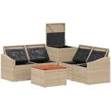  Set sofe 6 kom. Bež i svijetlo siva Poli Rattan i čelik | shoptok.hr
