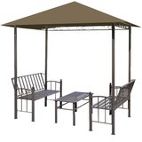  Vrtni paviljon sa stolom 2,5 x 1,5 x 2,4 m smeđe-sivi 180 g/m² | shoptok.hr