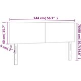 vidaXL LED uzglavlje crno 144 x 5 x 78/88 cm od umjetne kože | shoptok.hr