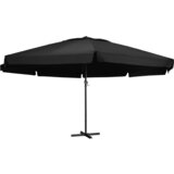  Zunanji senčnik z aluminijastim drogom 500 cm črn | Shoptok.si
