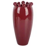 Bordo rdeča keramična vaza (višina 30 cm) Cadiz Dotty –