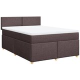 vidaXL Box spring postelja z vzmetnico temno rjav 140x190 cm blago, (21308410) Cene