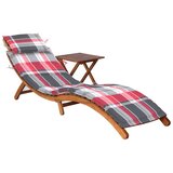 Maison Chic Vrtni Ležalnik - Sončna ležalnik z mizico in blazino trden akacijev les, (22043126) | Shoptok.si