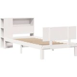  Krevet s regalom za knjige bez madraca bijeli 75x190cm borovina | shoptok.hr
