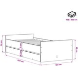  Krevetna konstrukcija Crni hrast 100 x 200 cm Konstruirano drvo | shoptok.hr