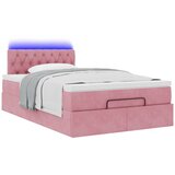 Otomanski krevet madracem i LED ružičasti 120x190 cm baršun | Eponuda.com