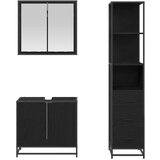 vidaXL Komplet pohištva za kopalnico 3 pcs Črni hrast 65 x 33 x 60 cm | Shoptok.si