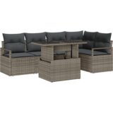  Set od 6 dijelova vrtne sofe s jastučićima siva poli ratan | shoptok.hr