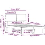 Posteljni okvir z oblazinjenim vzglavjem z vzglavjem Temno siva, (5000102003) | Shoptok.si