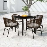  5-dijelni vrtni blagovaonski set smeđi | shoptok.hr
