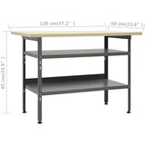 vidaXL Radni stol sivi 120 x 60 x 85 cm čelični | shoptok.hr