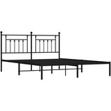  Metalni okvir za krevet s uzglavljem crni 180x200 cm | shoptok.hr