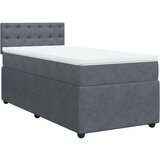 vidaXL Box spring postelja z vzmetnico temno siva 100x200 cm žamet | Shoptok.si