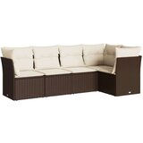  5-dijelni set vrtnih sofa s jastucima poliratan smeđi | shoptok.hr
