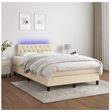  Krevet box spring s madracem LED krem 120 x 200 cm od tkanine | shoptok.hr