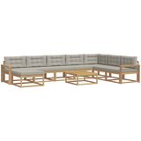  Set vanjskih sofa 9 kom. Bijela i svjetlosiva | shoptok.hr