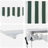  Električni zložljiv senčnik Zelena in Bela 4 × 3,5 m, (5000222445) | Shoptok.si