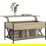 vidaXL Klubska mizica sonoma hrast 100x55x50 cm inž. les in kovina | Shoptok.si