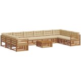  Setovi sofa 11 pcs Prirodna i bež Čvrsto drvo akacije | shoptok.hr