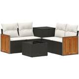  Set sofe 6 kom. Crna i krem-bijela Poli Rattan i čelik | shoptok.hr