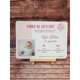  Vabilo za krst z angelčkom in sliko otroka roza REK125 | Shoptok.si